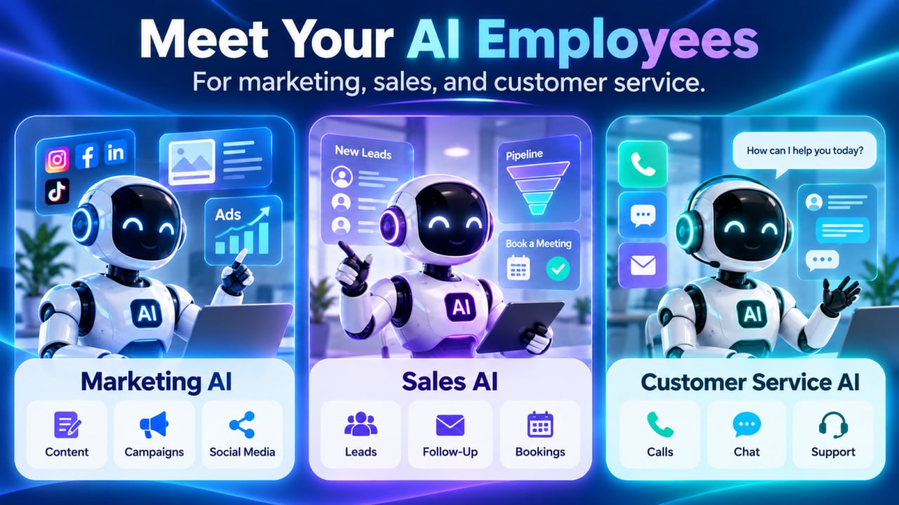 Not just a receptionist. An entire AI team.